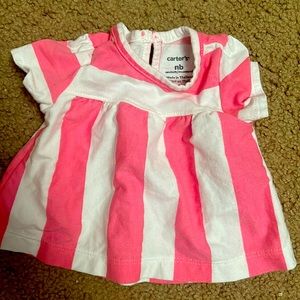 Pink striped carters shirt